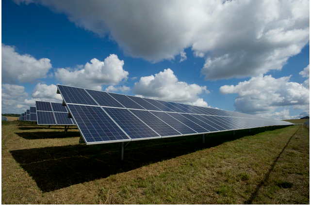 solar panels on a level field